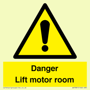 Danger Lift motor room